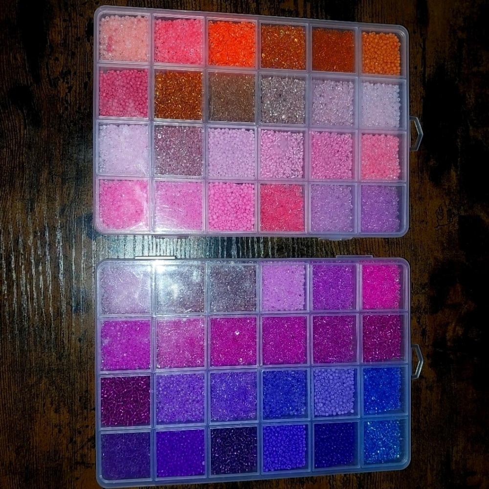48 Colors Of Seed Beads In Cases